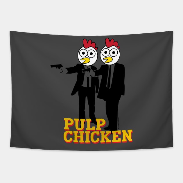 PULP CHICKEN Tapestry by toddgoldmanart