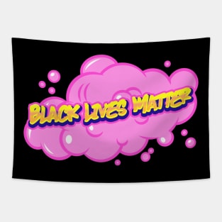 Black Lives Matter Yellow Graffiti Pink Cloud Tapestry