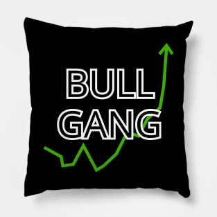 Bull Gang Stonks Only Go Up Pillow