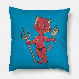 Vintage Lowbrow Impish Little Devil Pillow