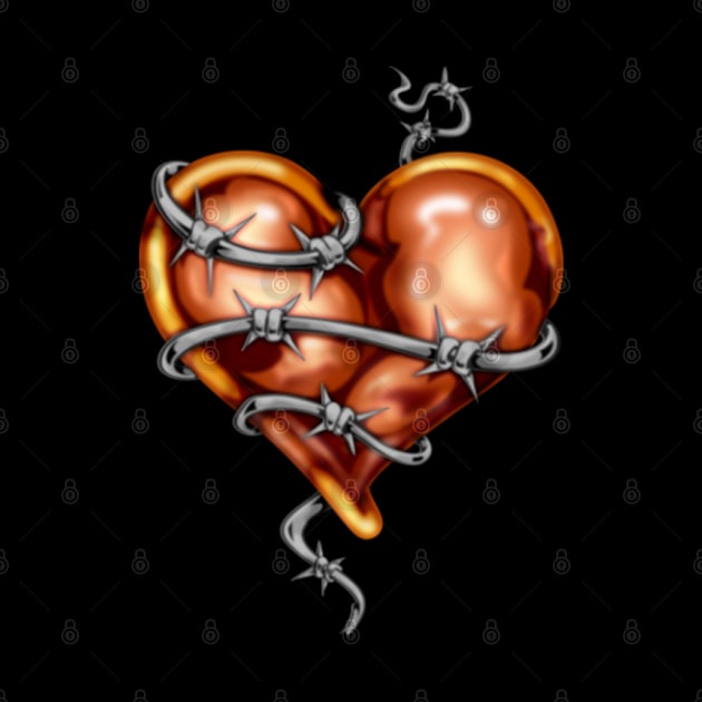 Barbed Wire Broken Heart Creepy Valentine by Kylie Paul