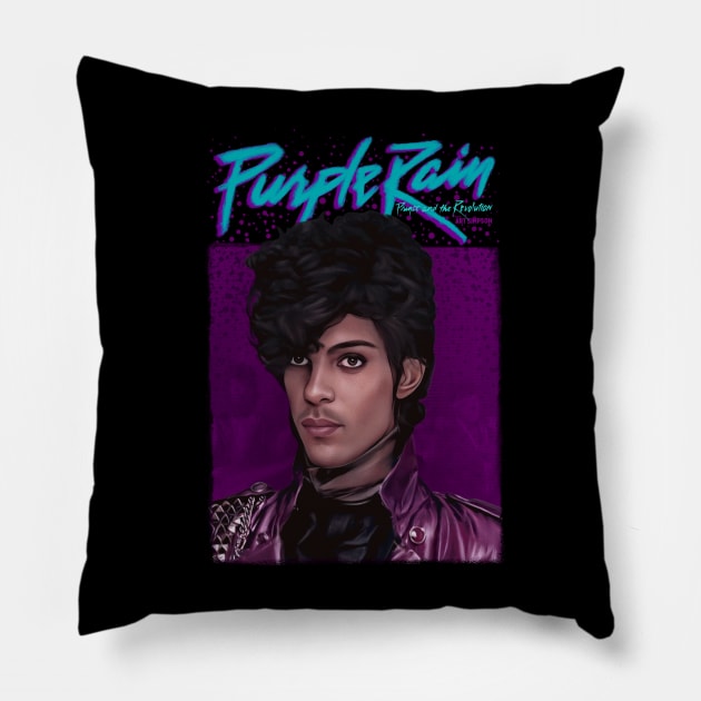 Purple Rain Pillow by Art Simpson