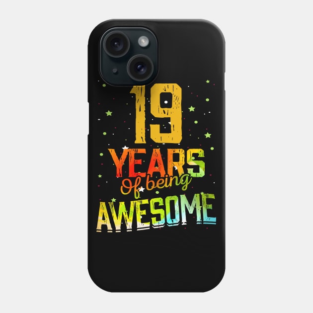 19th Anniversary Gift Vintage Retro 19 Years Of Being Awesome Gifts Funny 19 Years Birthday Men Women Phone Case by nzbworld