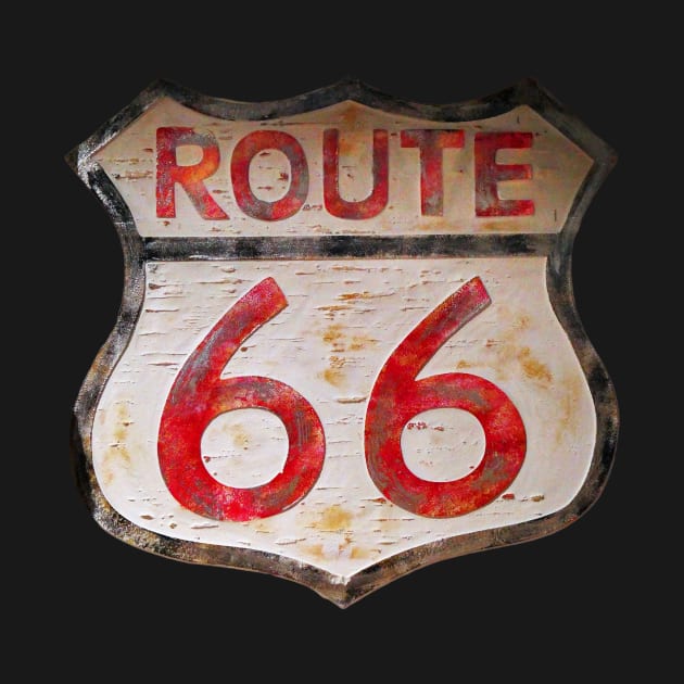 Vintage Route 66 USA America Highway Sign by JonDelorme