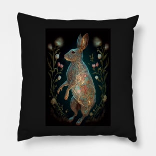 floral rabbit Pillow