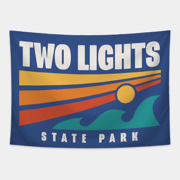 Two Lights State Park Maine Souvenir Lighthouse Tapestry by PodDesignShop