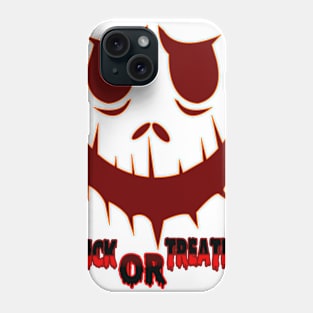 Trick or treating Dark Red with words for Halloween Phone Case