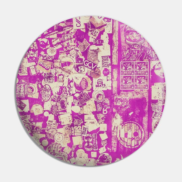 Pink Stickers Pop Art NYC Pin by eleonoraingrid