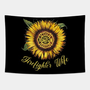 Womens Firefighter Wife Sunflower Mothers Day Gift Tapestry