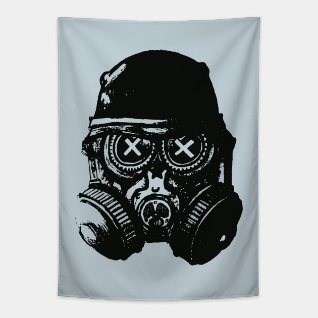 Gas mask skull Tapestry by mangulica