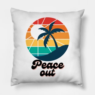 Vintage Peace Palm Tree Pillow