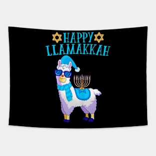 Happy Llamakkah Hanukkah Llama Chanukah Alpaca Tapestry