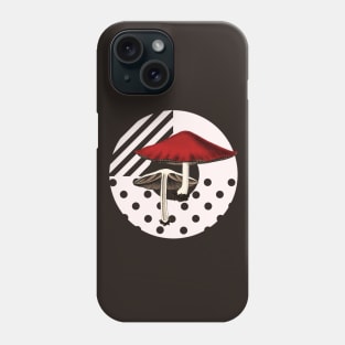 Vintage Mushroom Illustration, Red and Pink Phone Case