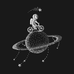 Astronaut Space Moon Stars Bike Planets Gift Rocket Universe T-Shirt