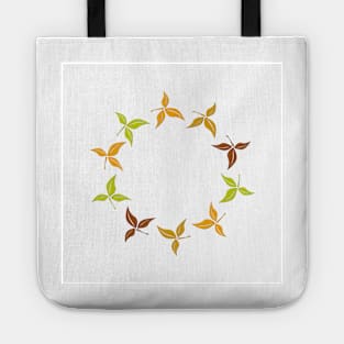 A circle of fall leaves. Tote