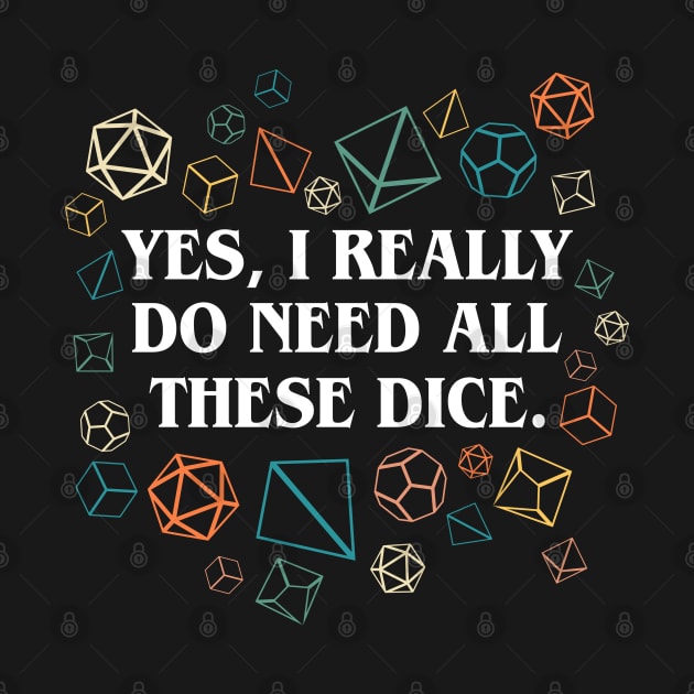 Yes I Really Do Need All These Dice Retro by pixeptional