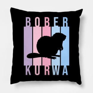 Funny Polish Internet Meme Bobr Bober Kurwa Pastel Color Text Art Pillow