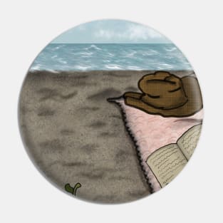 Reading in the seaside Pin