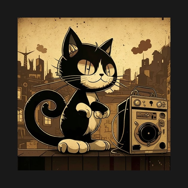 Vintage illustration of Felix The Cat by KOTYA