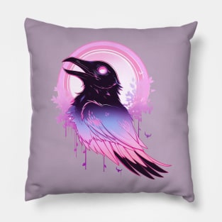 Pastel Goth Raven Pillow