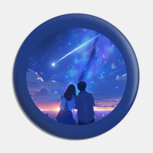 couple watching  a shooting star Pin