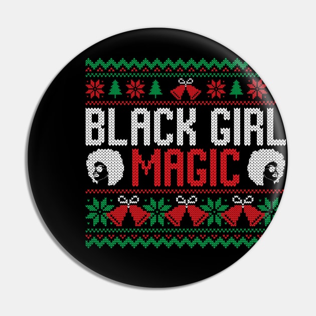 Black Girl Magic African American Ugly Christmas Sweater Pin by mcoshop