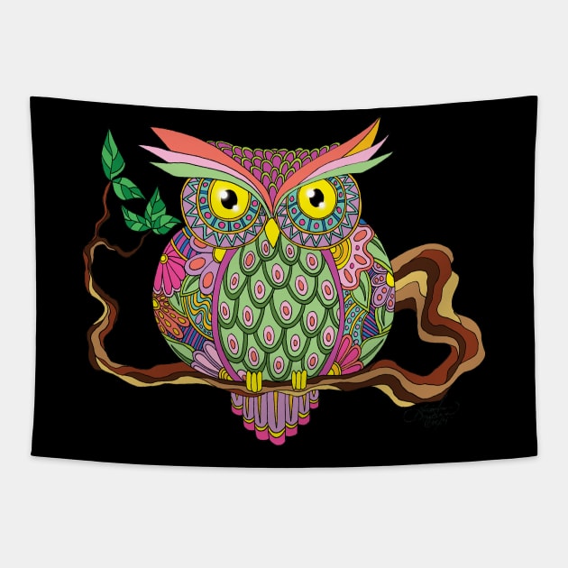 Spring Owl Tapestry by tigressdragon