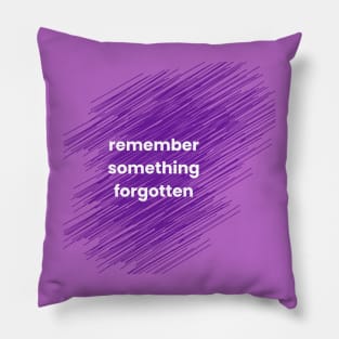 Remember Something Forgotten Pillow