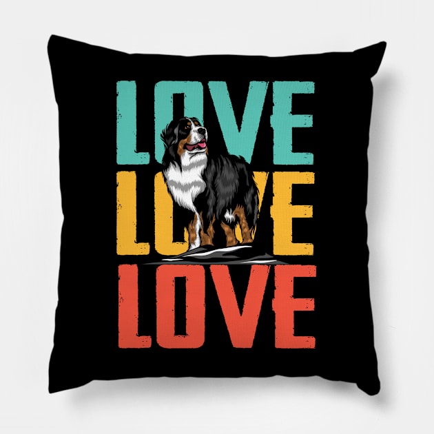 Bernese Mountain Dog - I Love Bernese Mountain Dogs Pillow by Kudostees