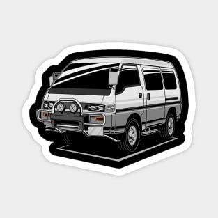 jdm white delica classic Magnet