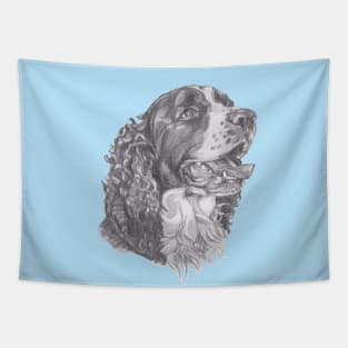 Classic English Springer Spaniel Dog Profile Drawing Tapestry