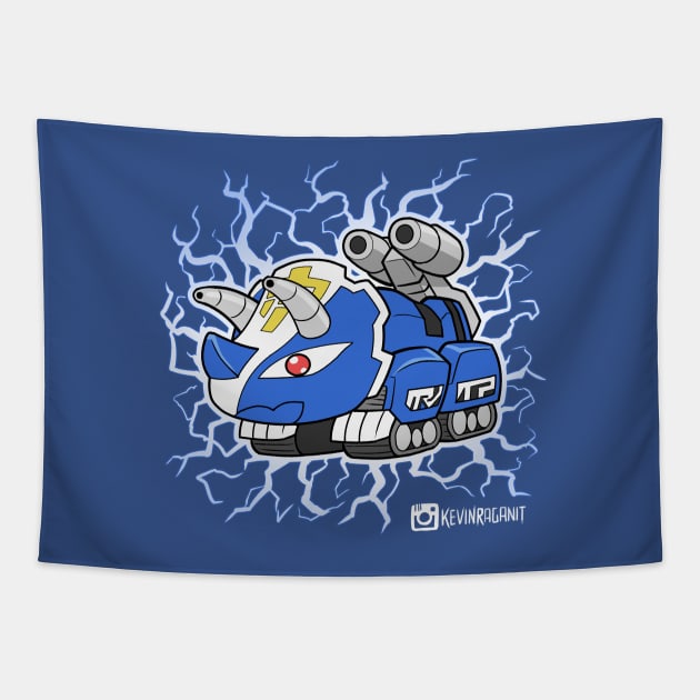 Lil Blue Triceratops Dinozord Tapestry by fallerion