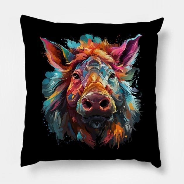 Warthog Rainbow Pillow by JH Mart