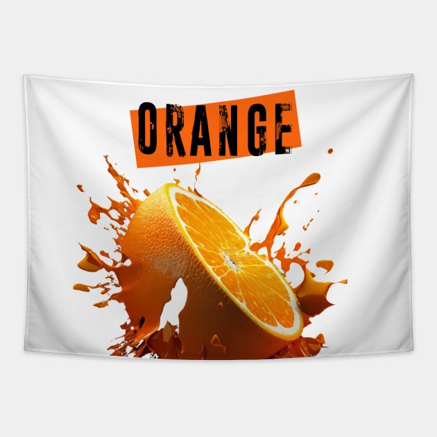 Smashed Orange: A Burst of Empty Rhetoric Tapestry by Puff Sumo