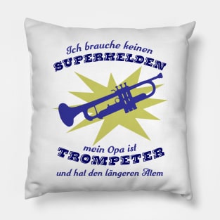 Superheld Trompetenopa - blau Pillow