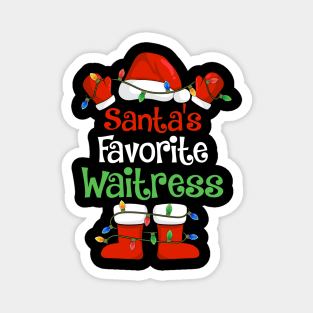 Santa's Favorite Waitress Funny Christmas Pajamas Magnet