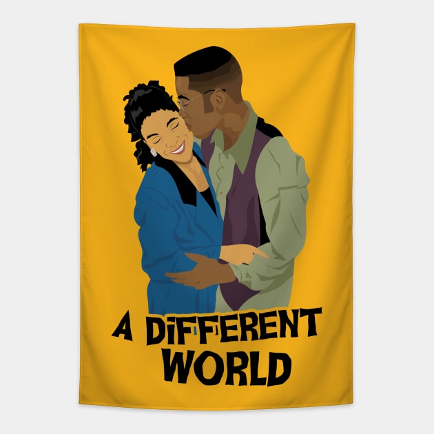 black romantic kiss different world Tapestry by JUMATKLIWON