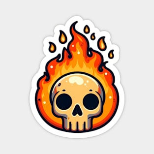 Fire skull Magnet