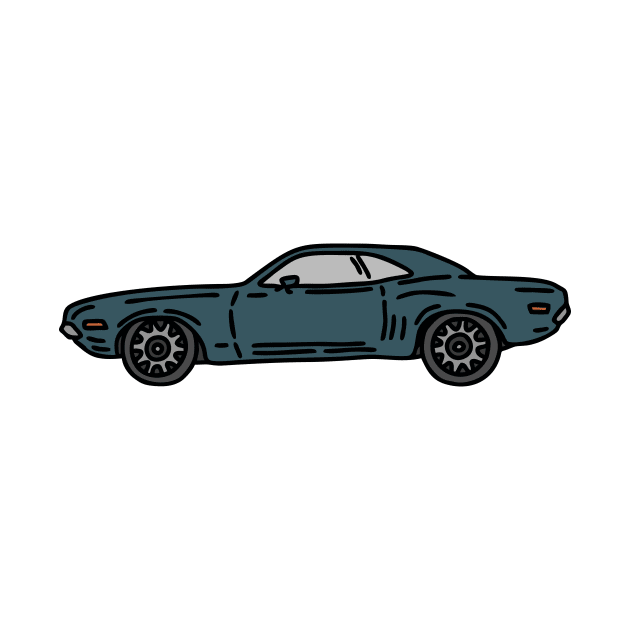 vintage muscle car illustration by fokaction