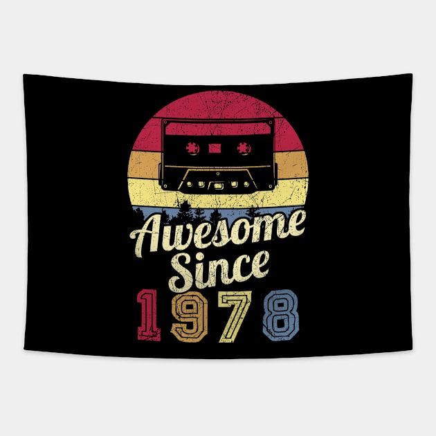 43 Year Old Vintage Awesome Since 1978 43rd Birthday Tapestry by White Martian