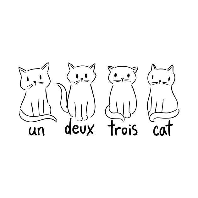 Un Deux Trois Cat Funny French Cat by Visual Vibes