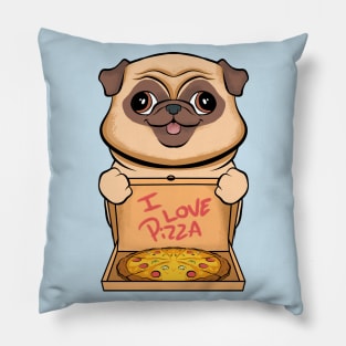 pug and pizza fun puppies lovers pizza love Pillow