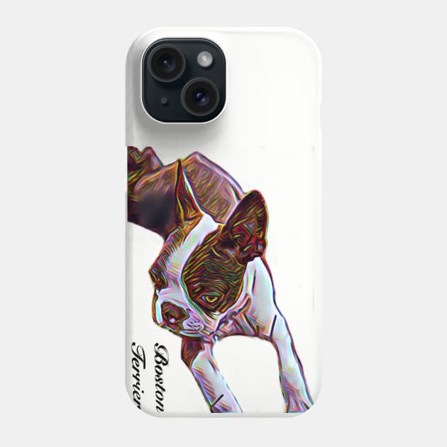 Boston Terrier Laying Down Phone Case by GdotArroyo