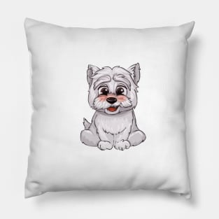 Funny Puppy Westie Smiling Pillow