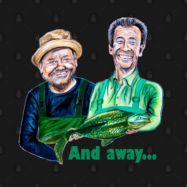 Caricatures of Bob Mortimer and Paul Whitehouse - Gone Fishing by smadge