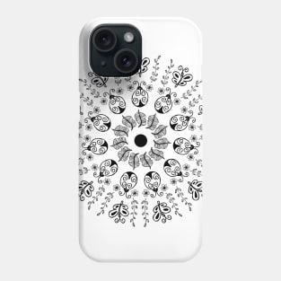 ladybug and butterfly on circle Phone Case