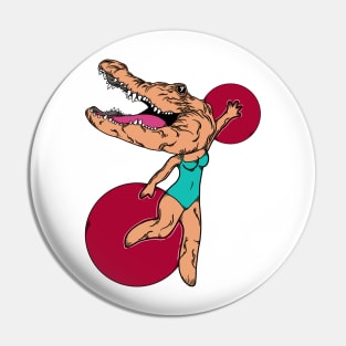 dancing mrs alligator illustration Pin