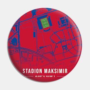 Maksimir Stadion Blue Map Design Pin