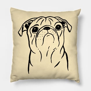 Pug (Beige and Black) Pillow