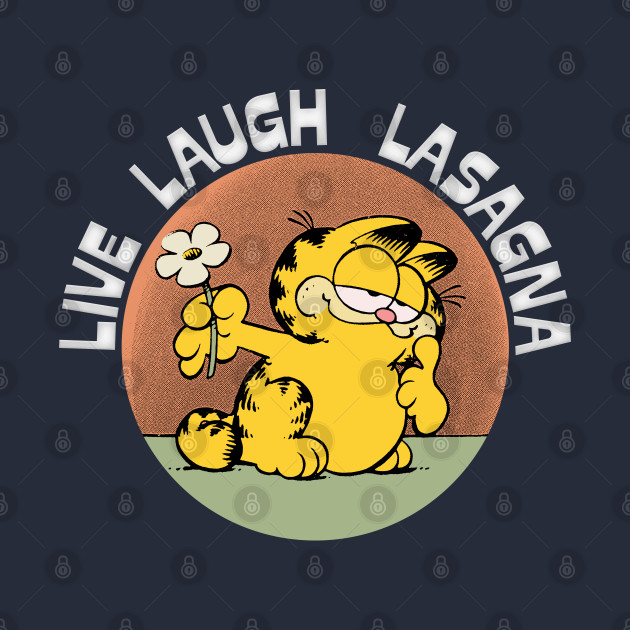 Live Laugh Lasagna / Vintage Look Aesthetic Meme Design - Garfield - Phone Case